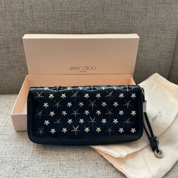 Jimmy Choo Filipa Star Studded Zip Around Wallet. - Picture 1 of 11